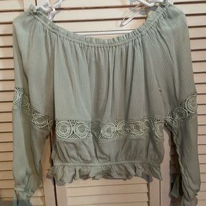 Long sleeve off the shoulder top